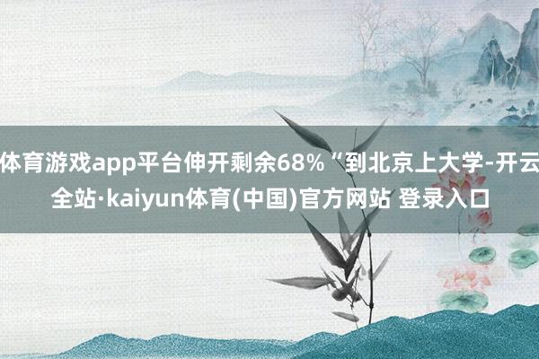 体育游戏app平台伸开剩余68%“到北京上大学-开云全站·kaiyun体育(中国)官方网站 登录入口