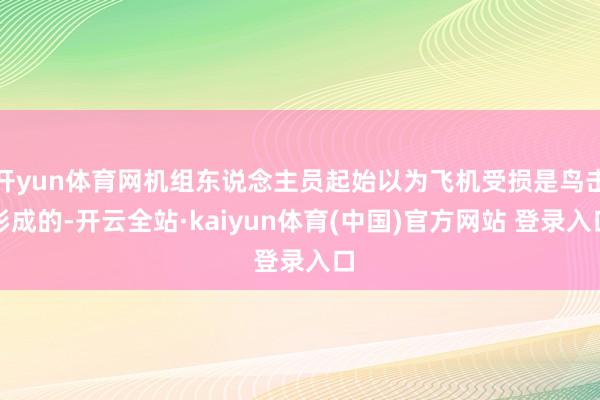 开yun体育网机组东说念主员起始以为飞机受损是鸟击形成的-开云全站·kaiyun体育(中国)官方网站 登录入口