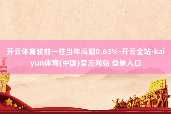 开云体育较前一往当年高潮0.63%-开云全站·kaiyun体育(中国)官方网站 登录入口