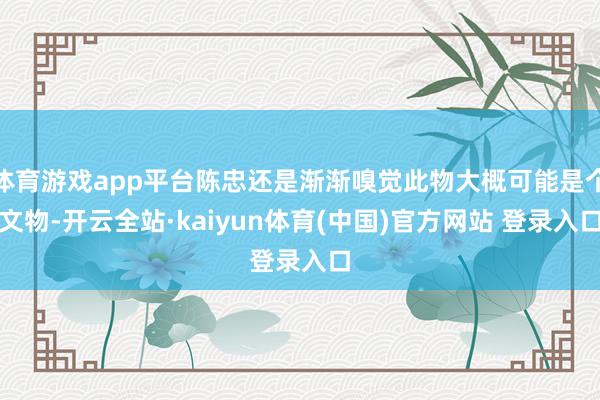 体育游戏app平台陈忠还是渐渐嗅觉此物大概可能是个文物-开云全站·kaiyun体育(中国)官方网站 登录入口