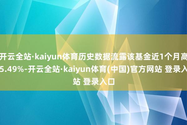 开云全站·kaiyun体育历史数据流露该基金近1个月高涨5.49%-开云全站·kaiyun体育(中国)官方网站 登录入口